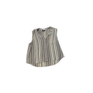 Angels Forever Young Striped Sleeveless Button-Front Blouse XL 1758